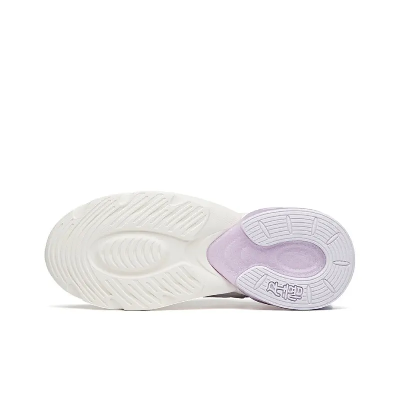 Anta Millennium 2.0 Anti Slip Wear Resistant Low Top Chunky Sneakers Women's White Purple-4