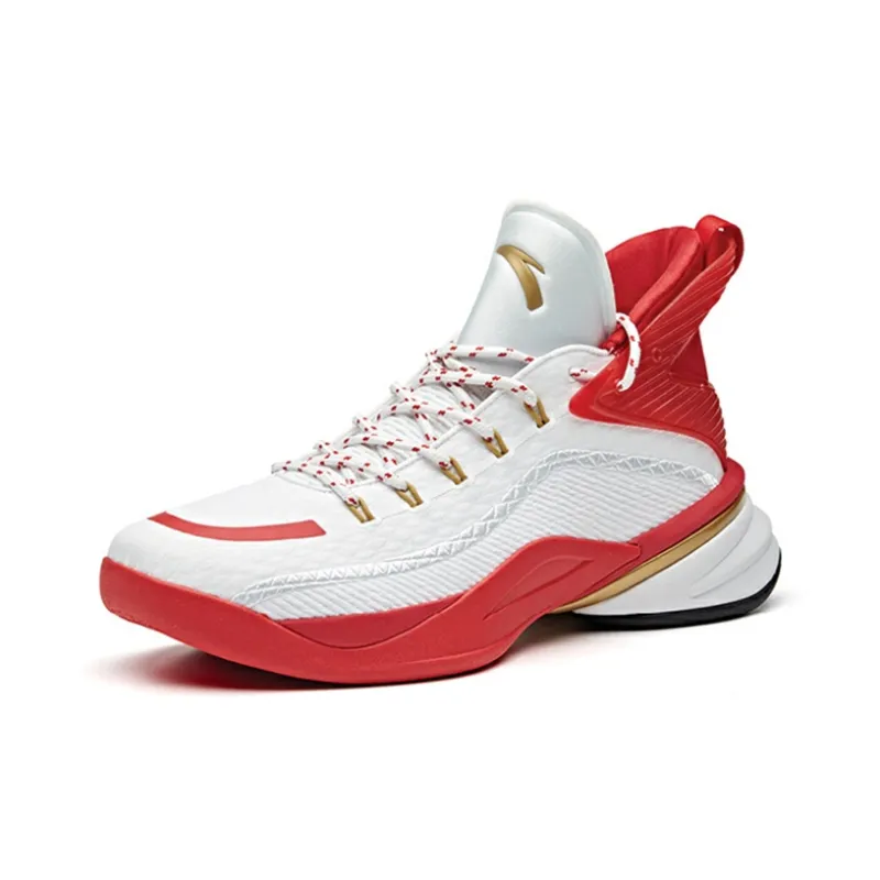 ANTA UFO2.0 Basketball Shoes Men Mid Top ANTA White/University Red/Metal Gold-2