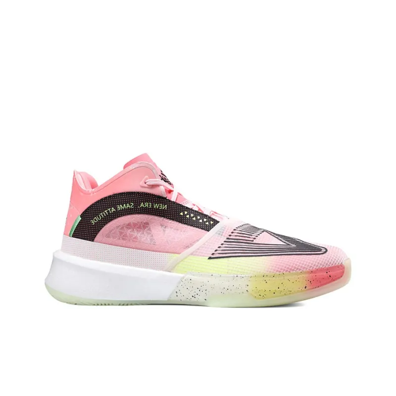 PEAK Surfing The Big Triangle 1.0 Basketball Shoes Men Mid Top Pink Peach Red-1