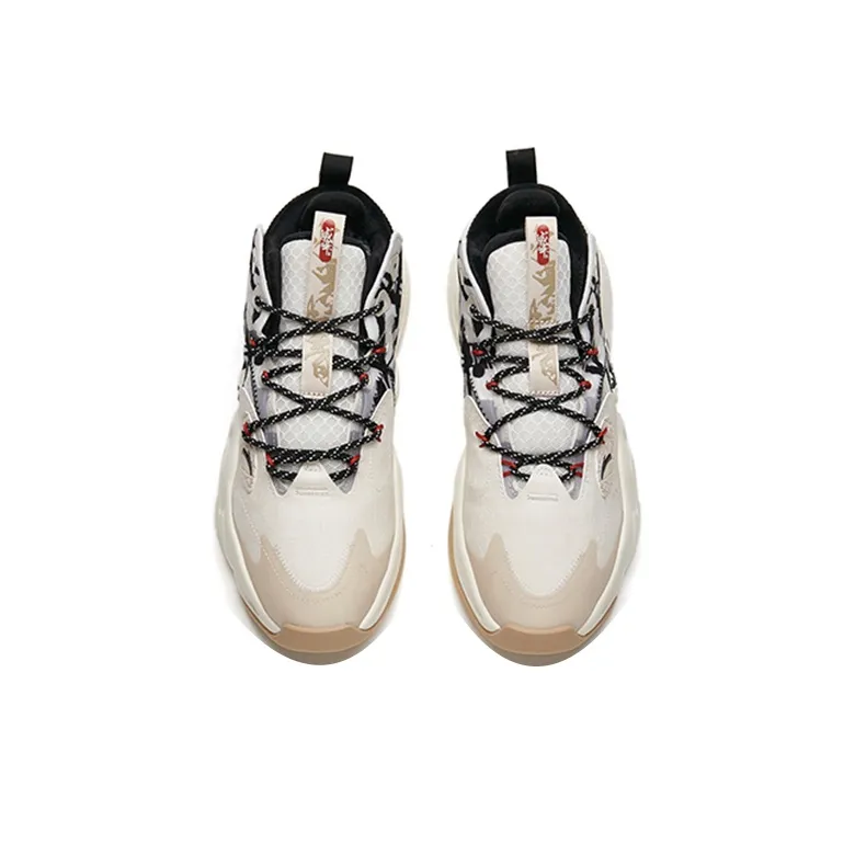 Anta Bastard Wei Feng Fleece-Lined Durable Breathable Low-Top Sports Casual Shoes Men's White Black Gray-3
