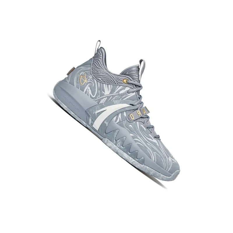 Anta GH2 Cushioned Slip Resistant Support Low Top Basketball Shoes Men's Gray-2
