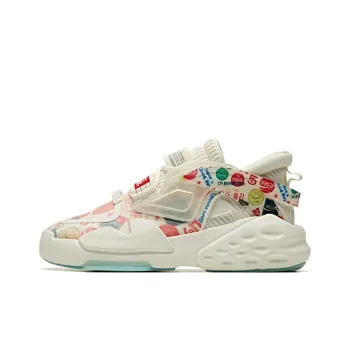 Coca Cola x Anta Bastard Cushioning Anti Slip And Wear Resistant Low Top Chunky Sneakers Women's White Red Blue