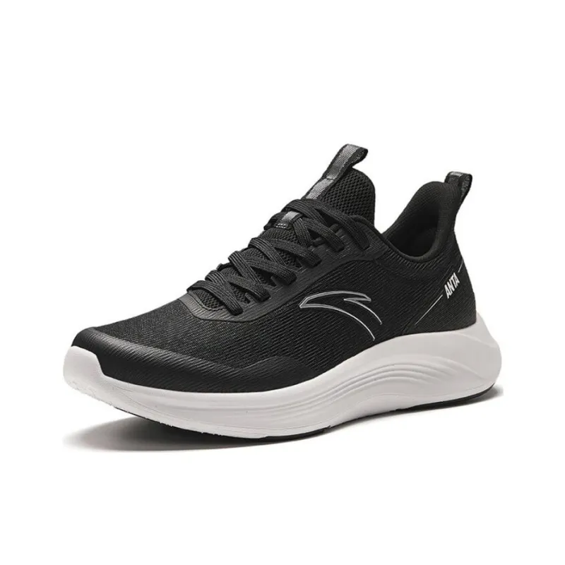 Anta Cushioned Anti Slip Wear Resistant Breathable Lightweight Low Top Running Shoes Men's Black-1