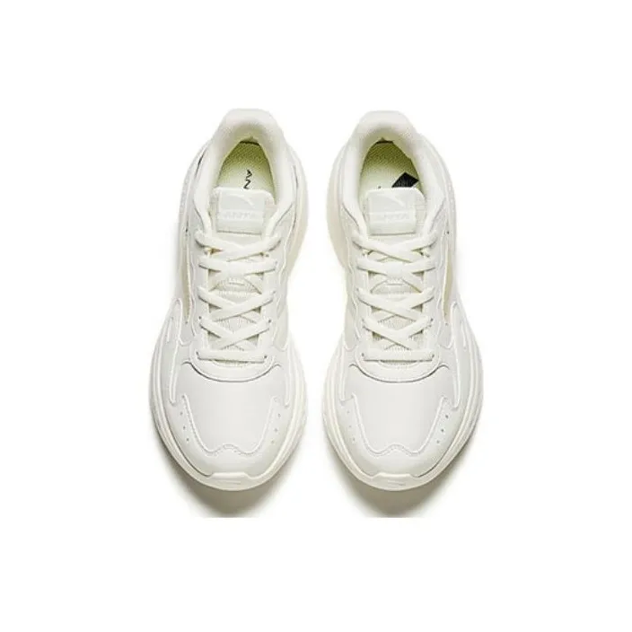 Anta Nebula Abrasion Resistant Breathable Low Top Casual Running Shoes Women's White-2