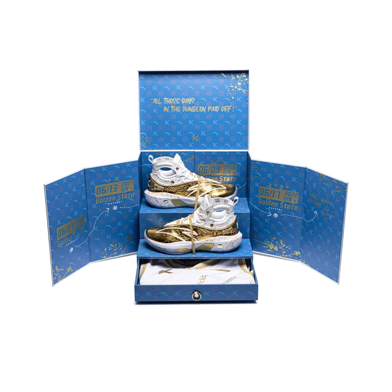 Anta KT8 Gold Blooded Cushioning Anti-Slip And Wear-Resistant High-Top Performance Basketball Shoes White Gold-3