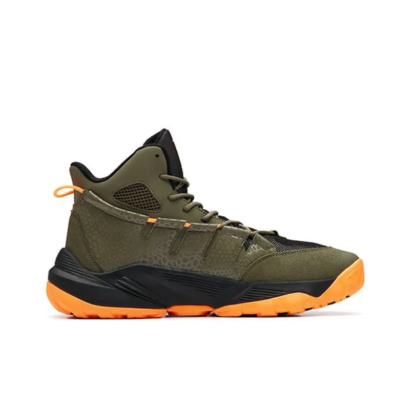 Anta Bastard High Top Vintage Basketball Shoes Men's Khaki Green-1