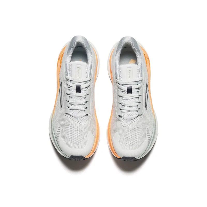 Anta CC Nitrogen Technology Durable Cushioning Low Top Running Shoes Men's Gray Orange-2