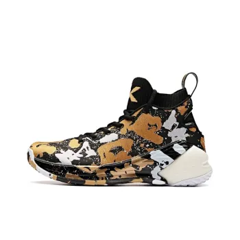 Anta KT4 Black History Month Shock The Game Durable Breathable High Top Basketball Shoes Black White Gold