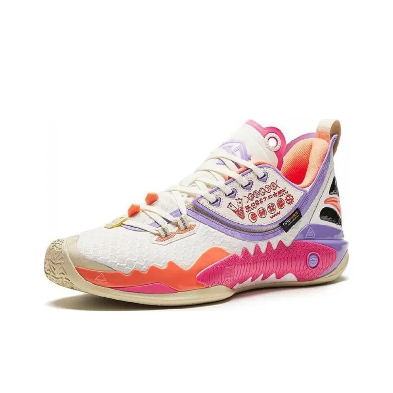 Anta Frenzy 5 V2 Cushioned Slip Resistant Low Top Basketball Shoes Men's Pink Purple-1