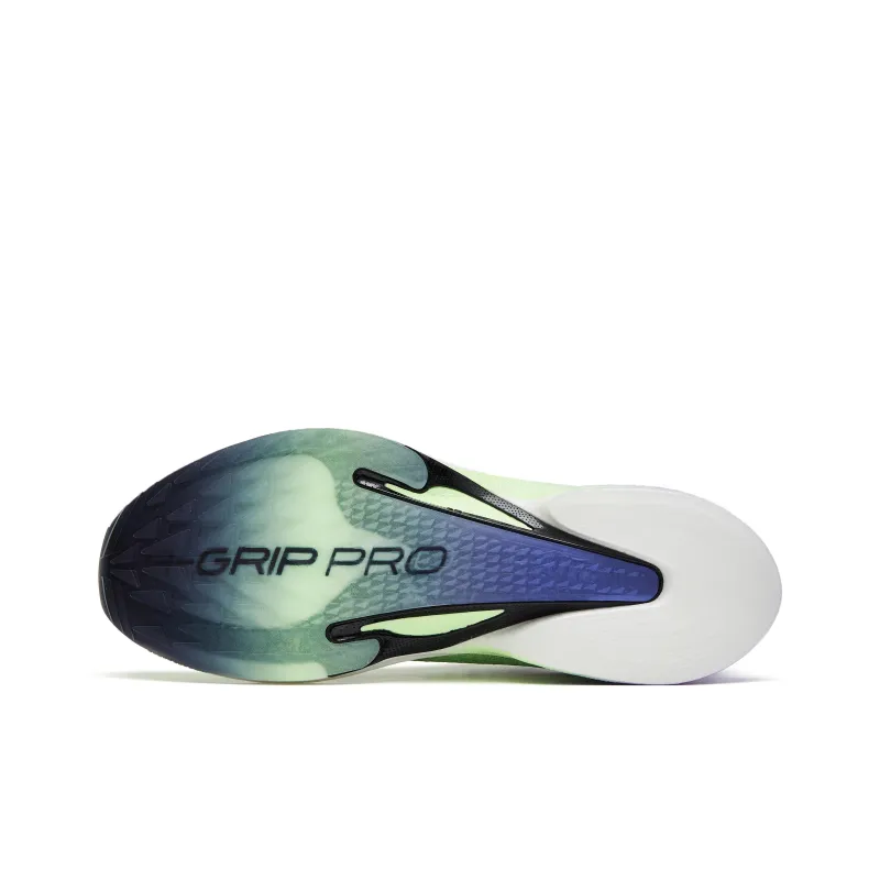 Anta Mach Pro Cushioned Slip Resistant Low Top Running Shoes Men's Green Purple Black-4