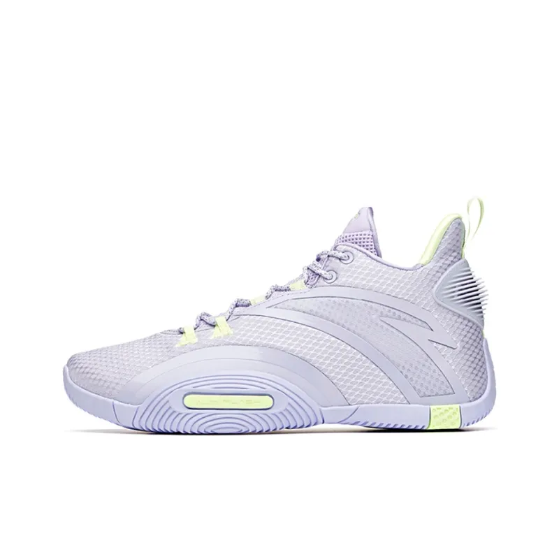 ANTA UFO3.0 Basketball Shoes Men Mid Top Light Purple/Sprout Green-0