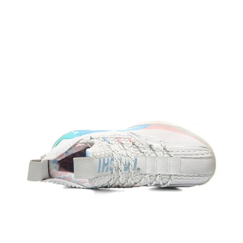 PEAK Tai Ji2.0 Tiger Whale Cushioning Anti Slip And Wear Resistant Low Top Basketball Shoes Men's White Blue-2