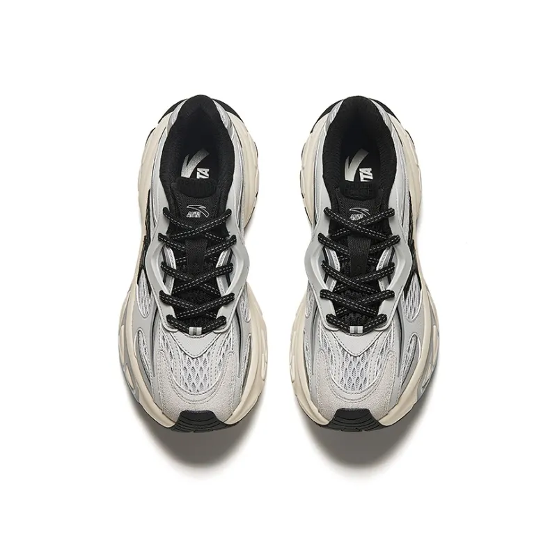 Anta Star Moon Series Cushioning Anti Slip And Wear Resistant Low Top Chunky Sneakers Men's Gray Silver-2