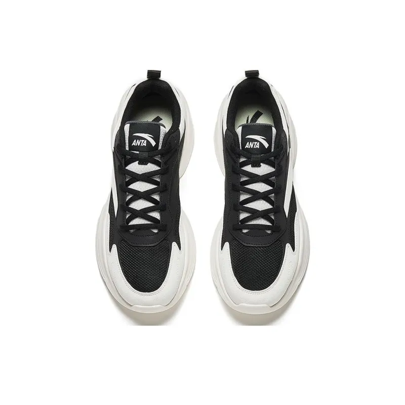 Anta Chaobai Gz Low Top Casual Shoes Men's Black White-2
