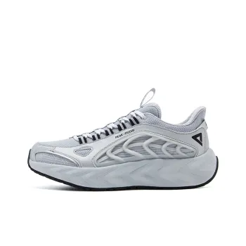 PEAK State Pole Light Cloud Breathable Low Top Running Shoes Men's White Gray