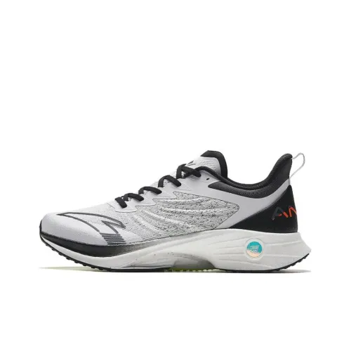 Anta MACH 3.0 Wear Resistant Low Top Running Shoes Men's Black White Gray