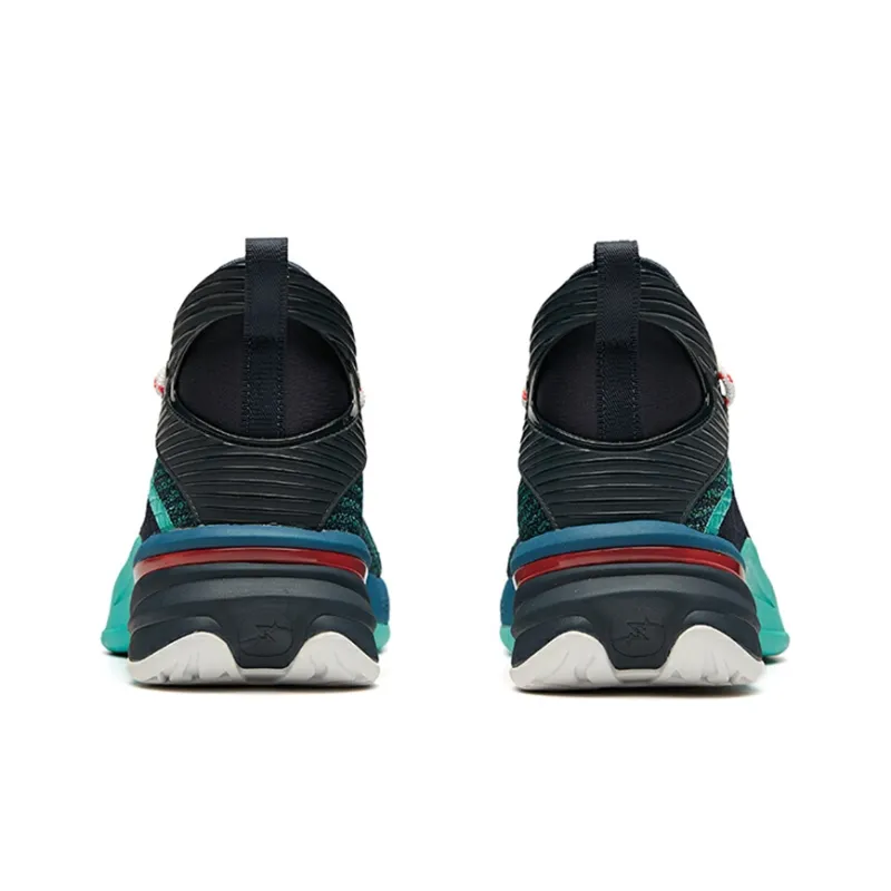 ANTA UFO2.0 Basketball Shoes Men High-Top Turquoise/Industrial Blue/Dark Blue Black-3