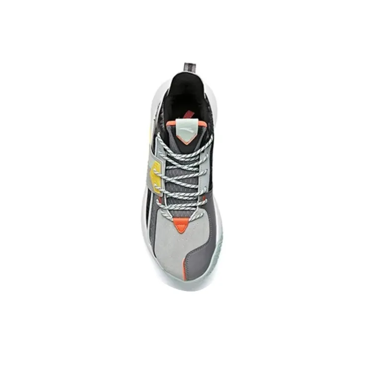 ANTA Cement Busters Basketball Shoes Men Mid Top Black/Gray/Yellow-2