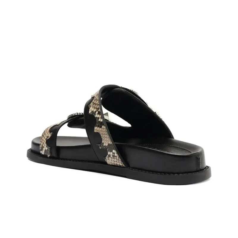 Schutz Slide Slippers Women's Black-3