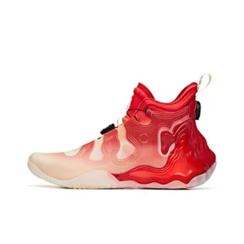 Anta Star Mountain Cushioning Anti Slip And Wear Resistant High Top Basketball Shoes Men's Red White