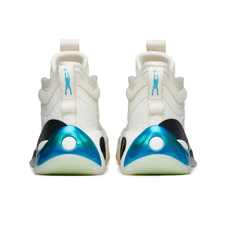 Anta KT7 Cushioning Anti Slip And Wear Resistant High Top Basketball Shoes White Blue-3