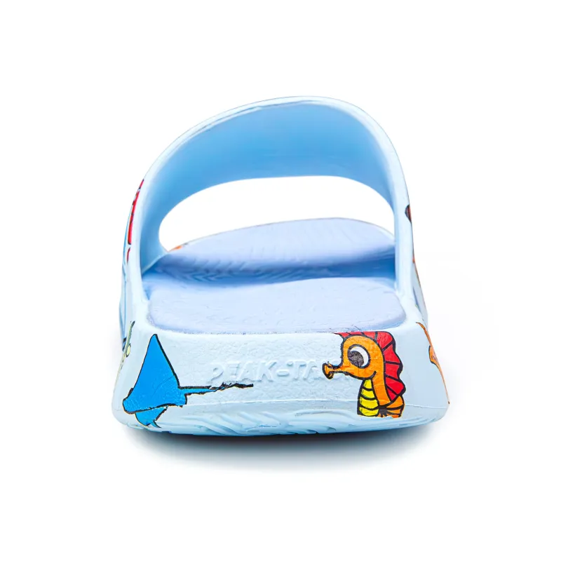 ZUGUOSANSHALVHAIGUI x PEAK Quiet Slide Slippers Men's White Blue-3