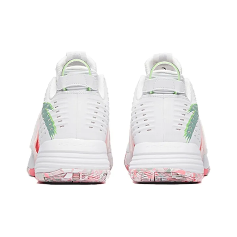 Anta Hengsao1 Cushioning Anti Slip And Wear Resistant Mid Top Performance Basketball Shoes Men's White Pink Green-3