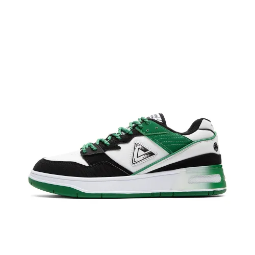 PEAK Taichi 910 Skateboard Shoes Men Low-Top Large White/Black/Bean Green