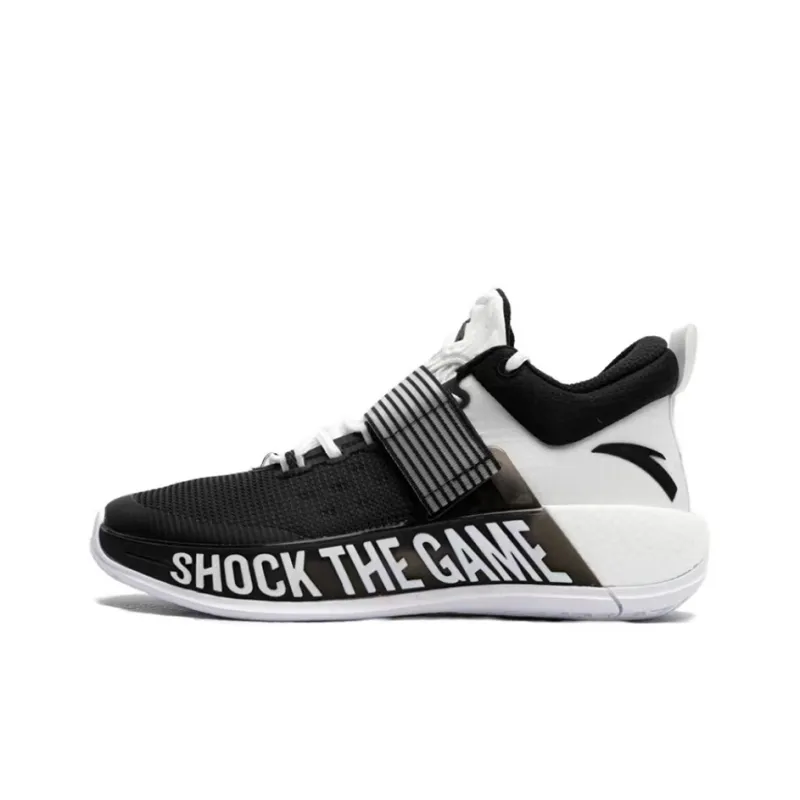 Anta Hengsao4 Durable Breathable Low Top Basketball Shoes Men's Black White-0