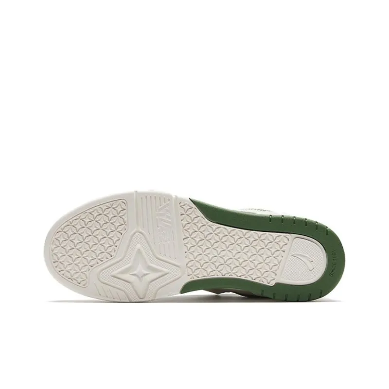 Anta AOJIE Slip Resistant Cushioning Low Top Skateboard Shoes Men's White Green-3