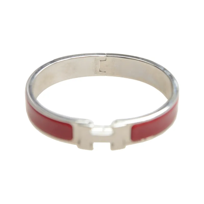 HERMES Bangles Women's Red/Silver-1