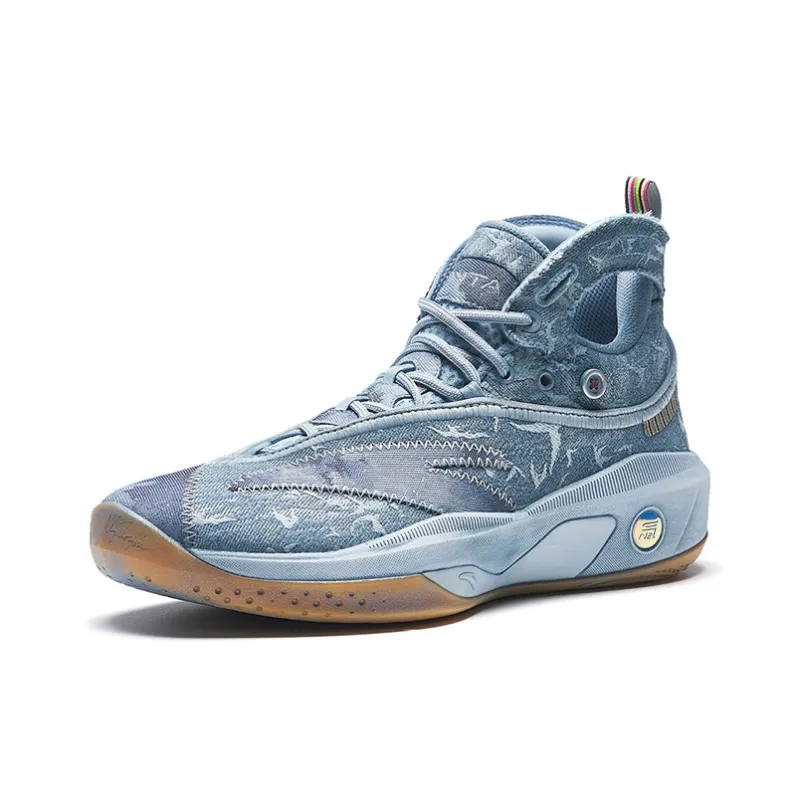 Anta KT8 Tanabata Slip Resistant High Top Basketball Shoes Men's Blue Gray-1