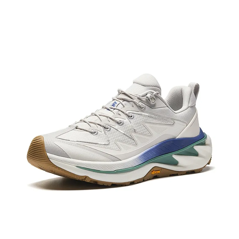 Anta Wild PRO Cushioning Slip Resistant Abrasion Resistant Breathable Low Top Trail Running Shoes Men's White Gray-1