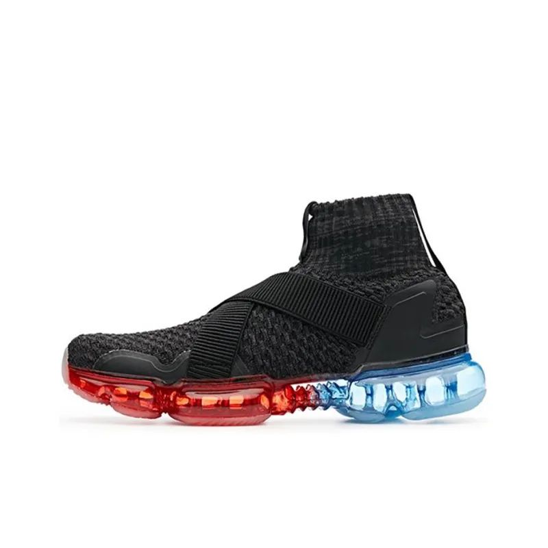 Anta SEEED Stream Glow Cushioned Slip Resistant High Top Casual Shoes Men's Black Red Blue-0