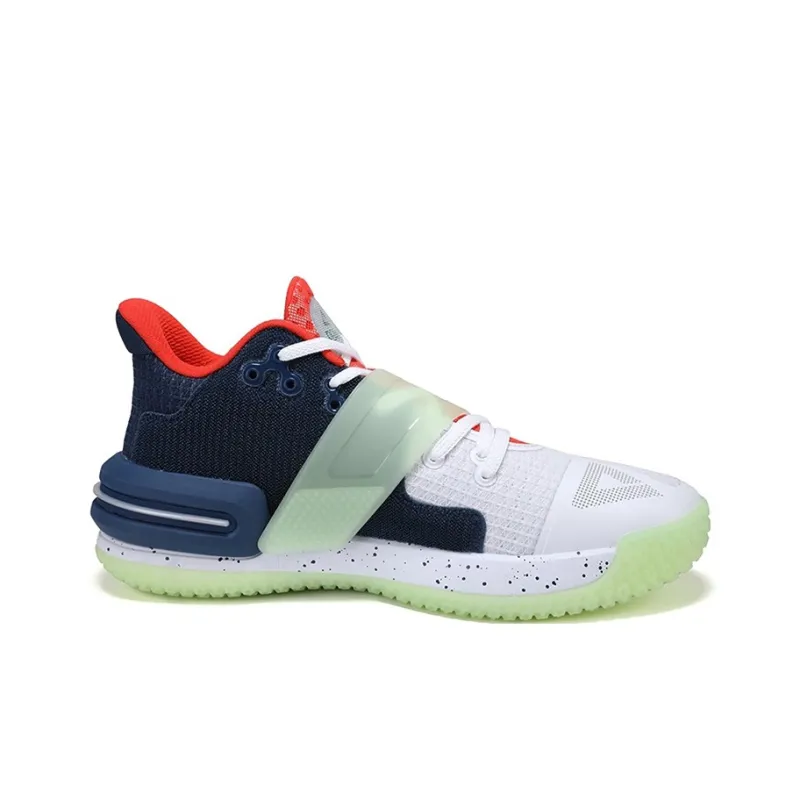 PEAK Flash 2 Generation Durable Breathable Low-Top Basketball Shoes White Blue-1
