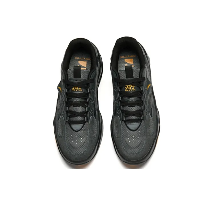 Anta Tianxing Anti Slip Wear Resistant Low Top Sports Casual Shoes Black Gray-3