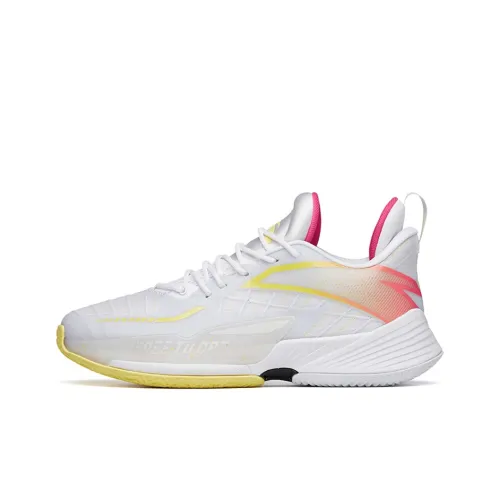 ANTA Light Horseman 3 Basketball Shoes Men Low-Top ANTA White/Sunshine Yellow/Vibrant Red