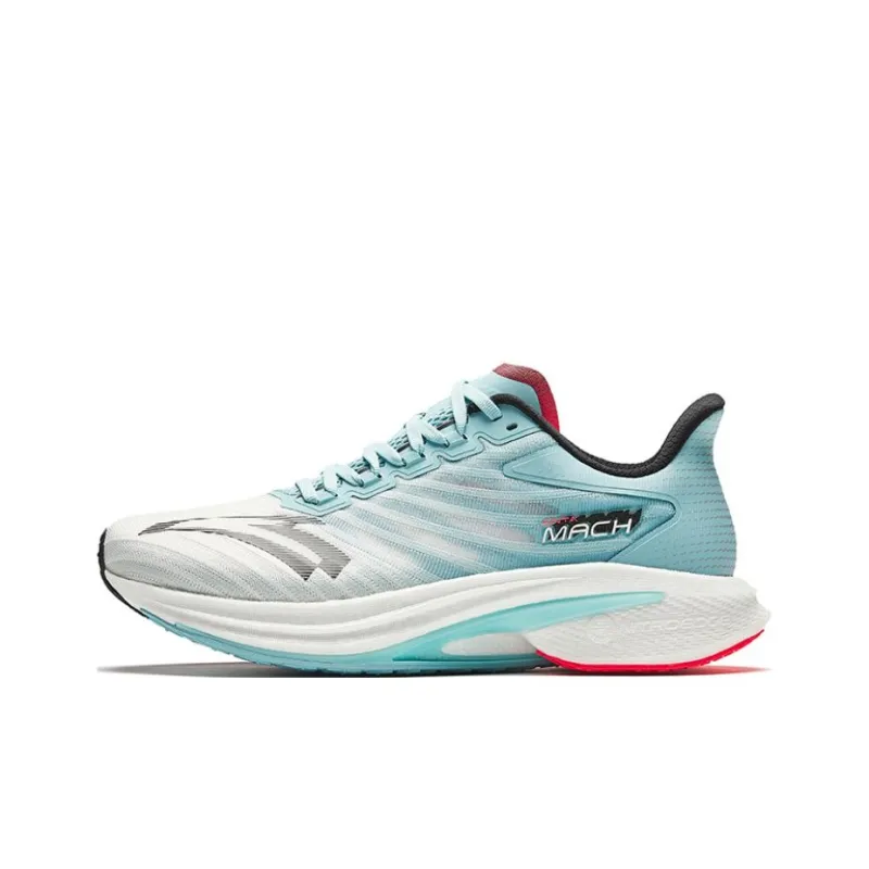 Anta MACH 4.0 Low Top Sprint Long Distance Running Shoes Men's Papyrus White/Macaron Blue/Black-0