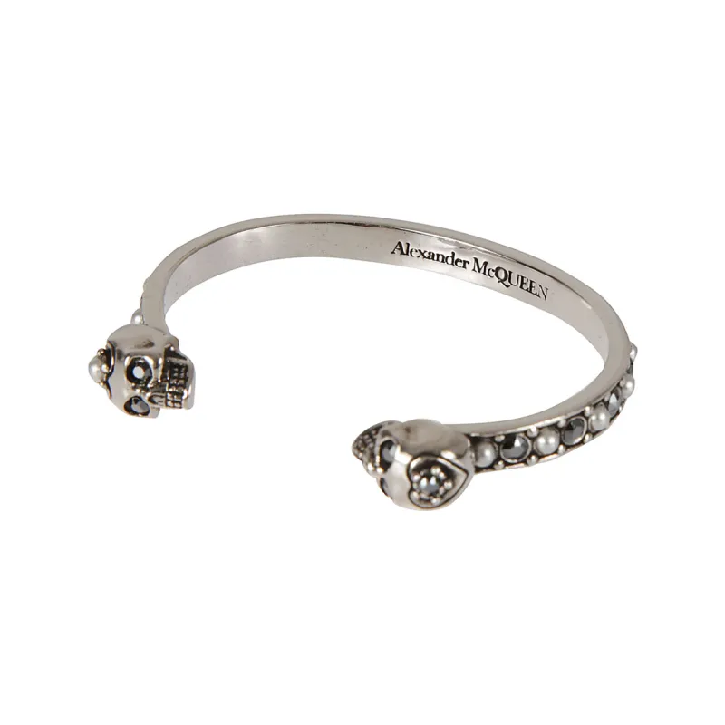 Alexander McQueen Skull Embellished Cuff Bracelet-2