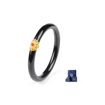 Yi Zhen Ge Hetian Jade S925 Silver Hetian Jade Bangles Women's Black Jade