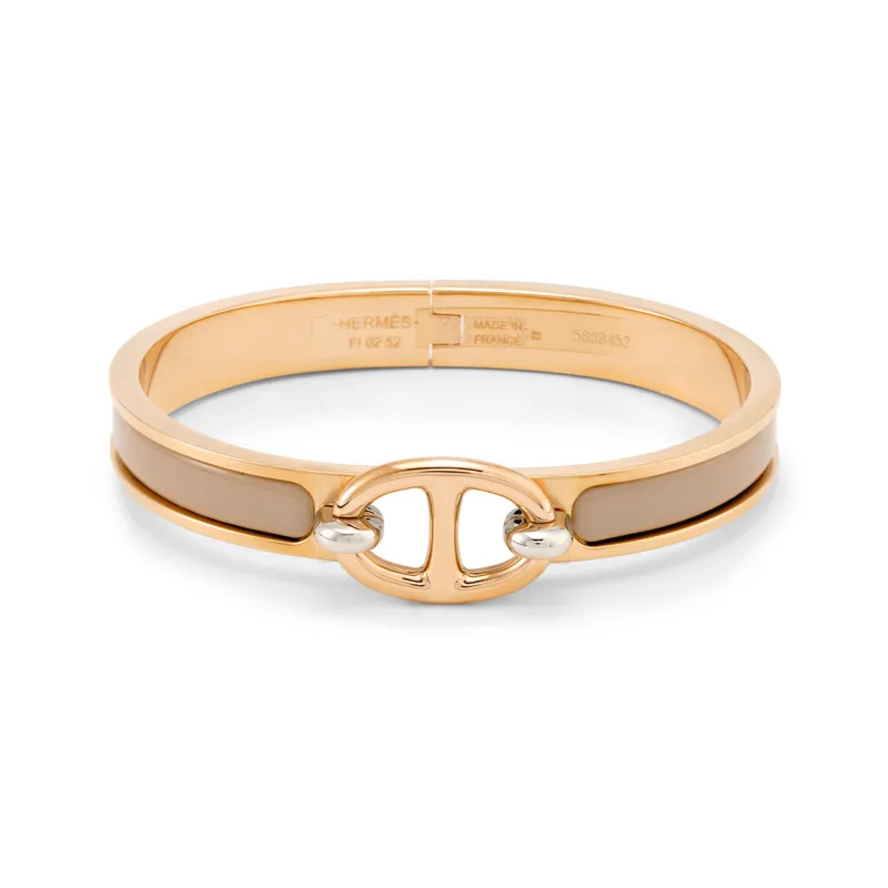 HERMES Enamel, Rose Gold Tone Plated Bangles Women's-0
