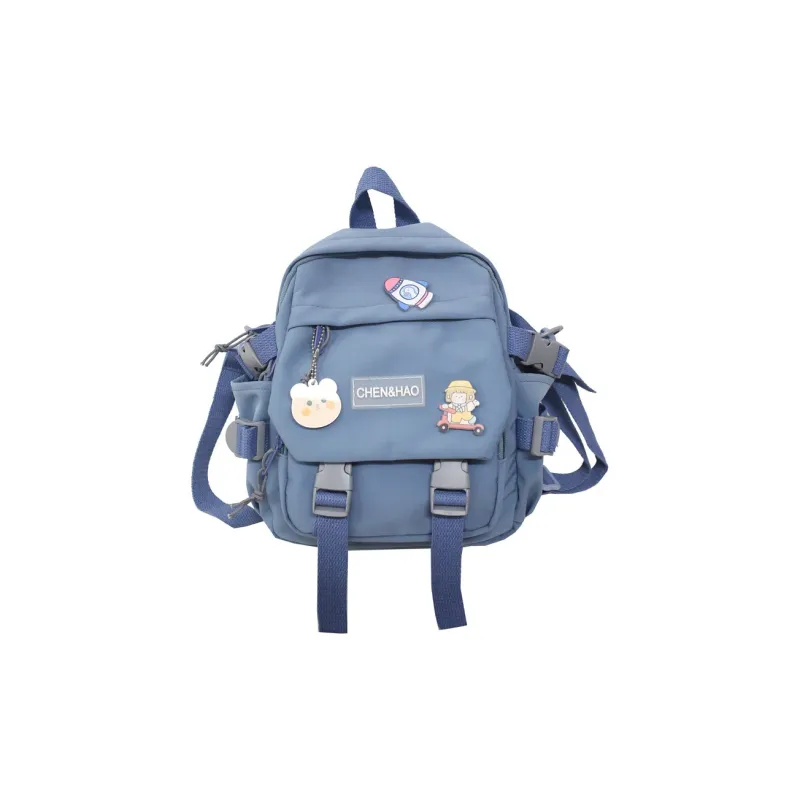 Cwatcun Nylon Backpack Regular Unisex White/Blue/Black/Pink-6