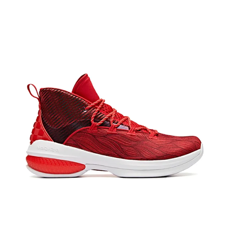 Anta UFO2.0 Cushioning, Slip Resistant, And Abrasion Resistant High Top Basketball Shoes Men's Black Red-1