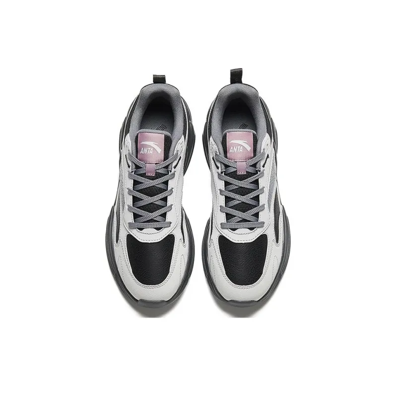 Anta Chaobai Gz Wear Resistant Low Top Casual Shoes Women's Gray-2