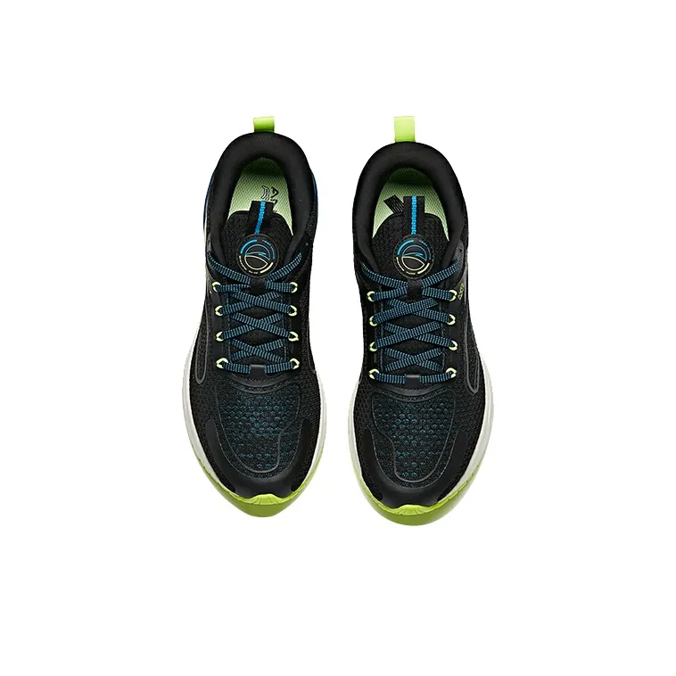 Anta Tron 1.0 Cushioned Slip-Resistant Abrasion-Resistant Breathable Low-Top Running Shoes Men's Black Blue-2