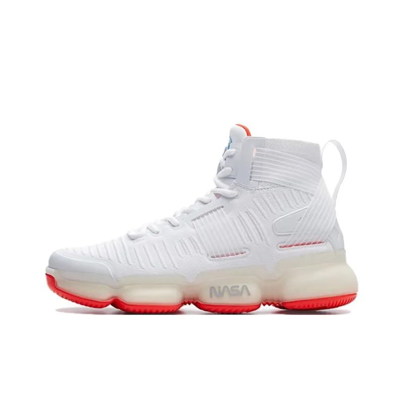 Anta SEEED Seed Plan High Top Performance Basketball Shoes Men's White Red-0