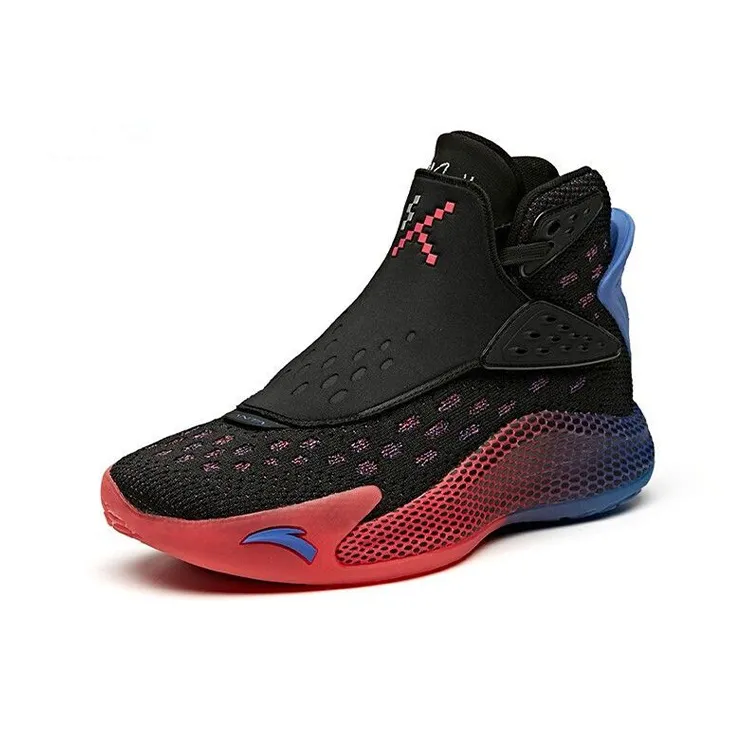 Anta KT5 Abrasion Resistant Breathable High Top Basketball Shoes Men's Red Blue Black-2