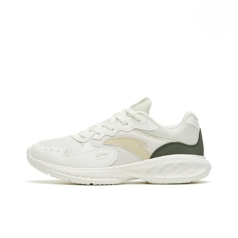 Anta Nebula Cushioning, Slip Resistant, And Abrasion Resistant Low Top Running Shoes Women's White Yellow Cyan-0