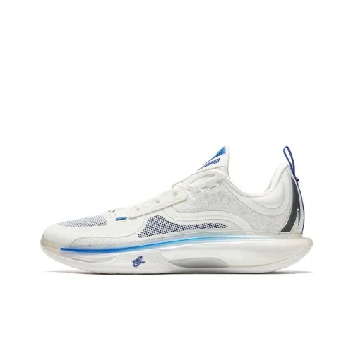 ANTA GH5 Basketball Shoes Men Low-Top Papyrus White/Silver/Sea Calm Blue