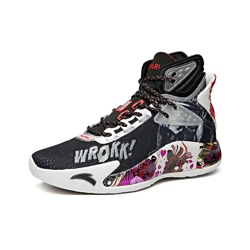 ANTA Kt5 Basketball Shoes Men High Top Black/White/Red-2